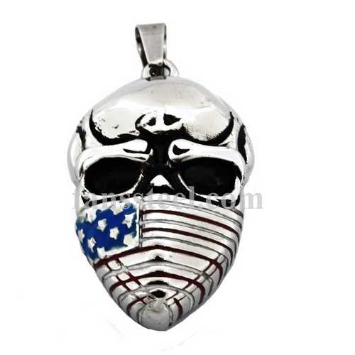 FSP17W36 Star flag mask skull pendant - Click Image to Close